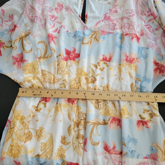 NWT White Birch Dress Multicolor Pastel Floral Size 1X Ruffle NEW - Picture 11 of 13